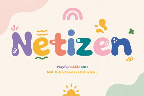 Netizen: A Buoyant Bubble Display Font for Handmade Creators