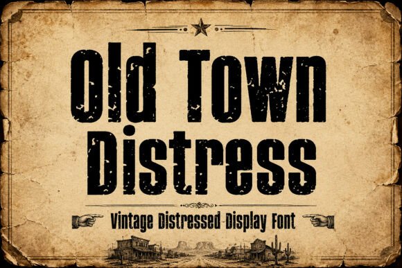 Old Town Distress: A Bold Vintage Display Font for Handmade Brands