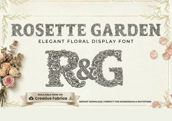 Rosette Garden: A Floral Display Font for Editorial Warmth