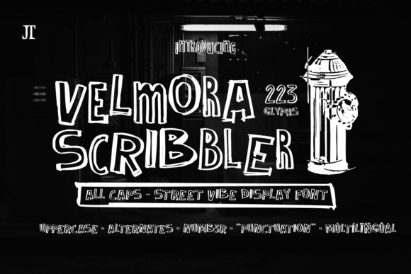 Velmora Scribbler: A Bold, Hand-Drawn Display Font for Crafters